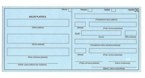 Kancelarijski Materijal - KREDITNI NALOG ZA ISPLATU PLAVI - Avalon ltd